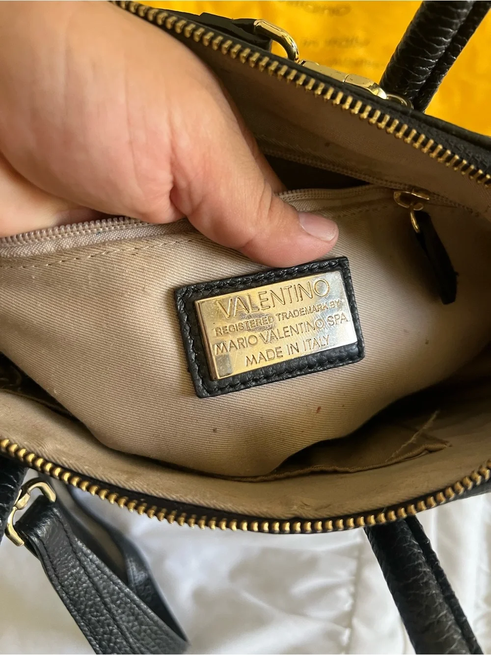Black Pebbled Leather Top-Handle Bag